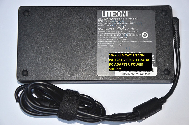 *Brand NEW*20V 11.5A POWER SUPPLY LITEON PA-1231-72 AC100-240V AC DC ADAPTER